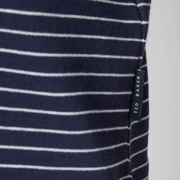 TED BAKER Melted Striped Long Sleeve Top in Navy - Size 4/ Large - Picture 2 of 4